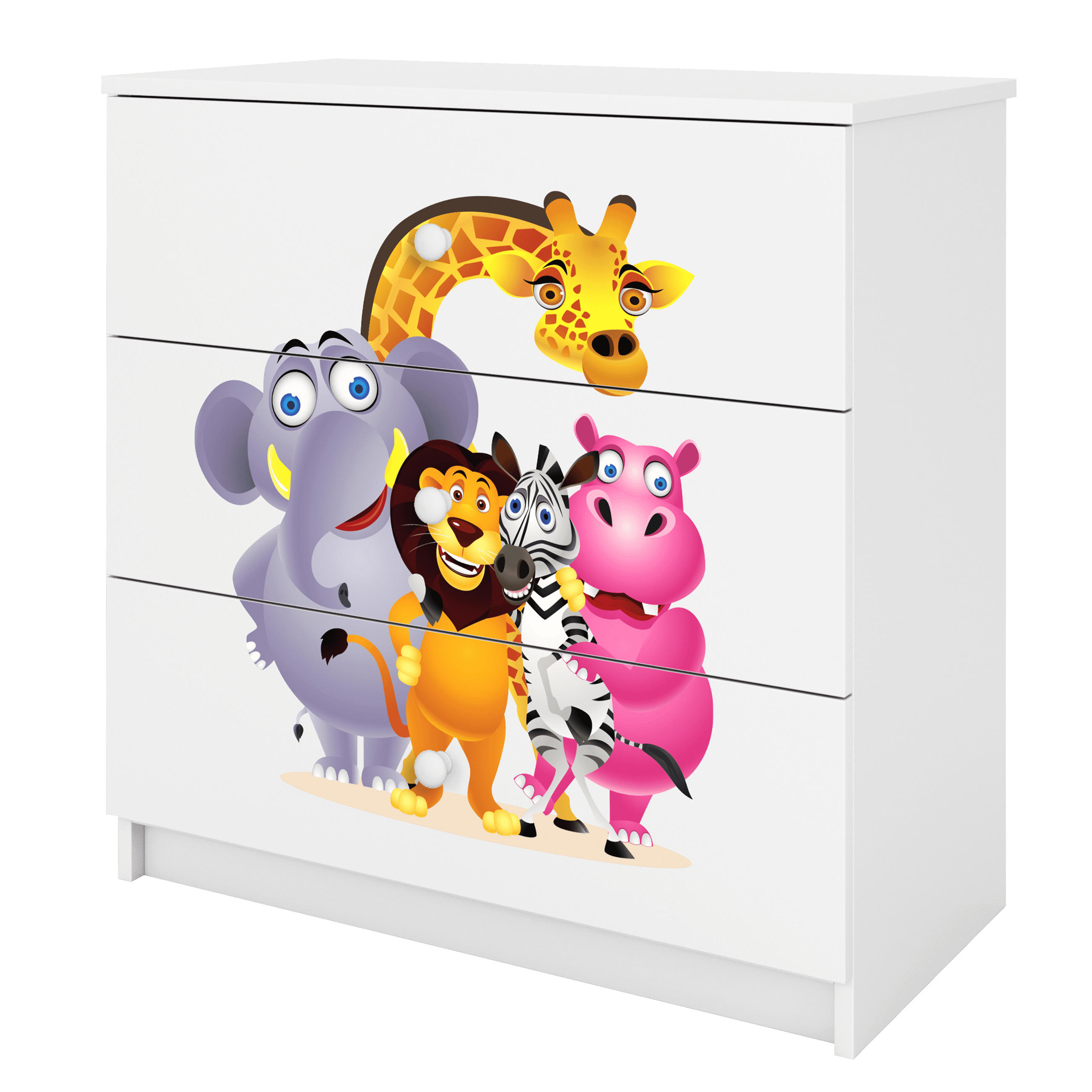 KOMMODE Babydreams ZOO 81/81/41 - Weiß, Holzwerkstoff (81/81/41cm) - RAUMHIRSCH FURNITURE