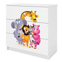 KOMMODE Babydreams ZOO 81/81/41 - Weiß, Holzwerkstoff (81/81/41cm) - RAUMHIRSCH FURNITURE