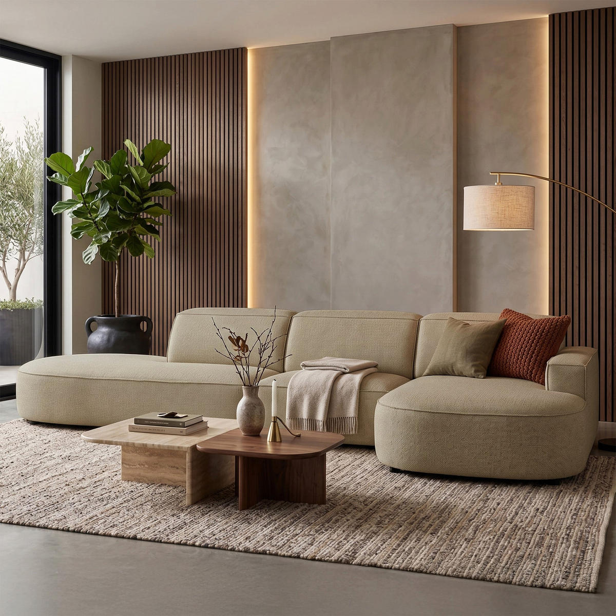 ECKSOFA Sallmo L-Form, 3-Sitzer, rechts 358 cm - Schwarz/Cappuccino, Kunststoff/Textil (358/166cm) - Selsey
