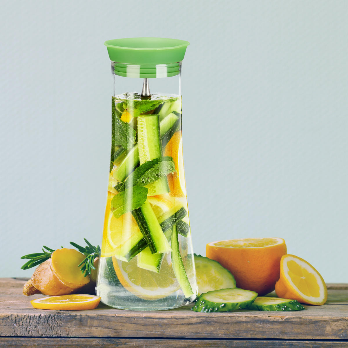 GLASKARAFFE - Transparent, Glas/Metall (1L) - Relaxdays