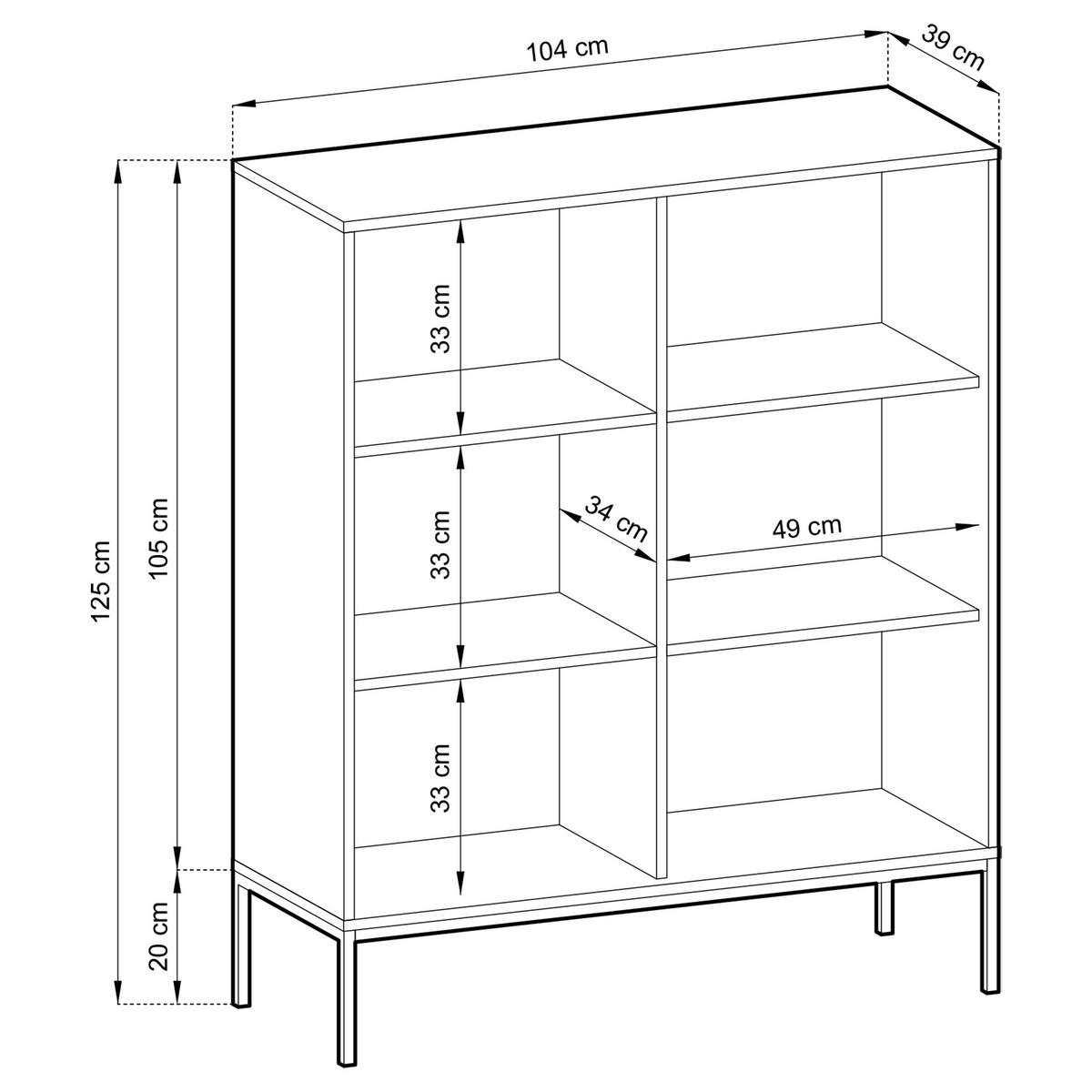 HIGHBOARD STELLARE 104/125/39 cm mit 2 Türen Hellgrün - Goldfarben/Hellgrün, Holzwerkstoff (104/125/39cm) - MASSENO
