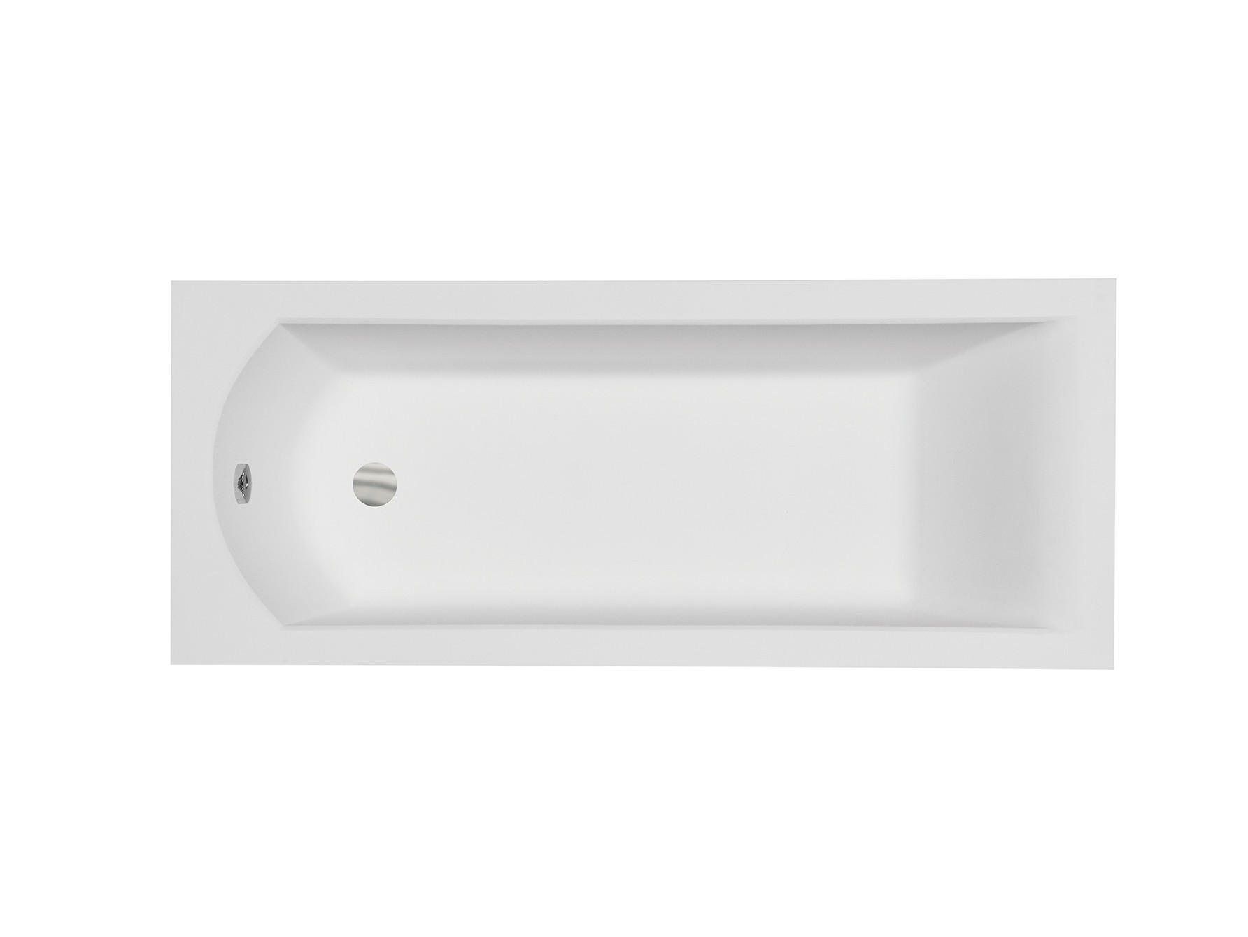 BADEWANNE Rechteck SHEA 140/70 + Träger + Ablage + Kopfstütze Ablauf Füße - Weiß, Kunststoff (70/53.5/140cm) - bad land