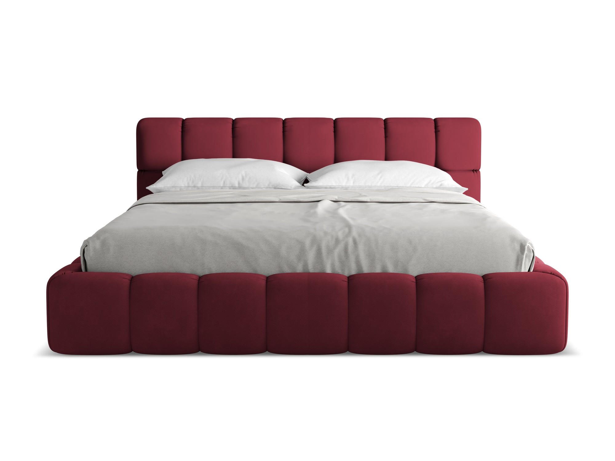 POLSTERBETT mit Bettkasten und Lattenrost 200x228 Rot - Rot/Weinrot, Kunststoff/Textil (180/200cm) - Makamii