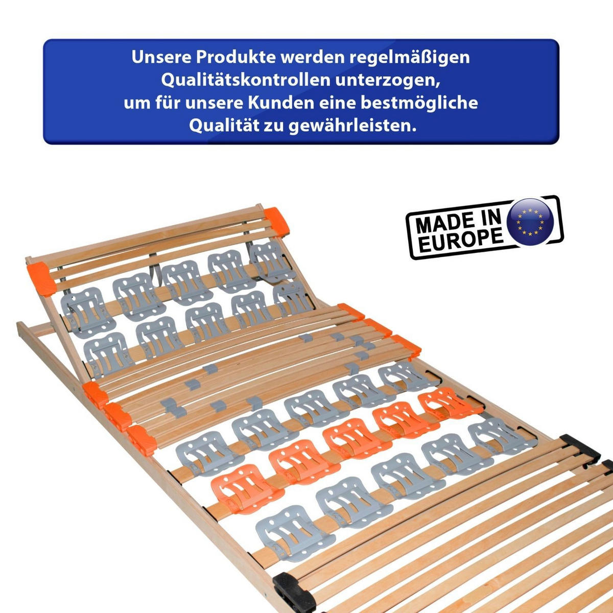 TELLERLATTENROST KOMBIFLEX K 90x200 cm Kopfteil verstellbar - Naturfarben, Holz (90/200cm) - Coemo