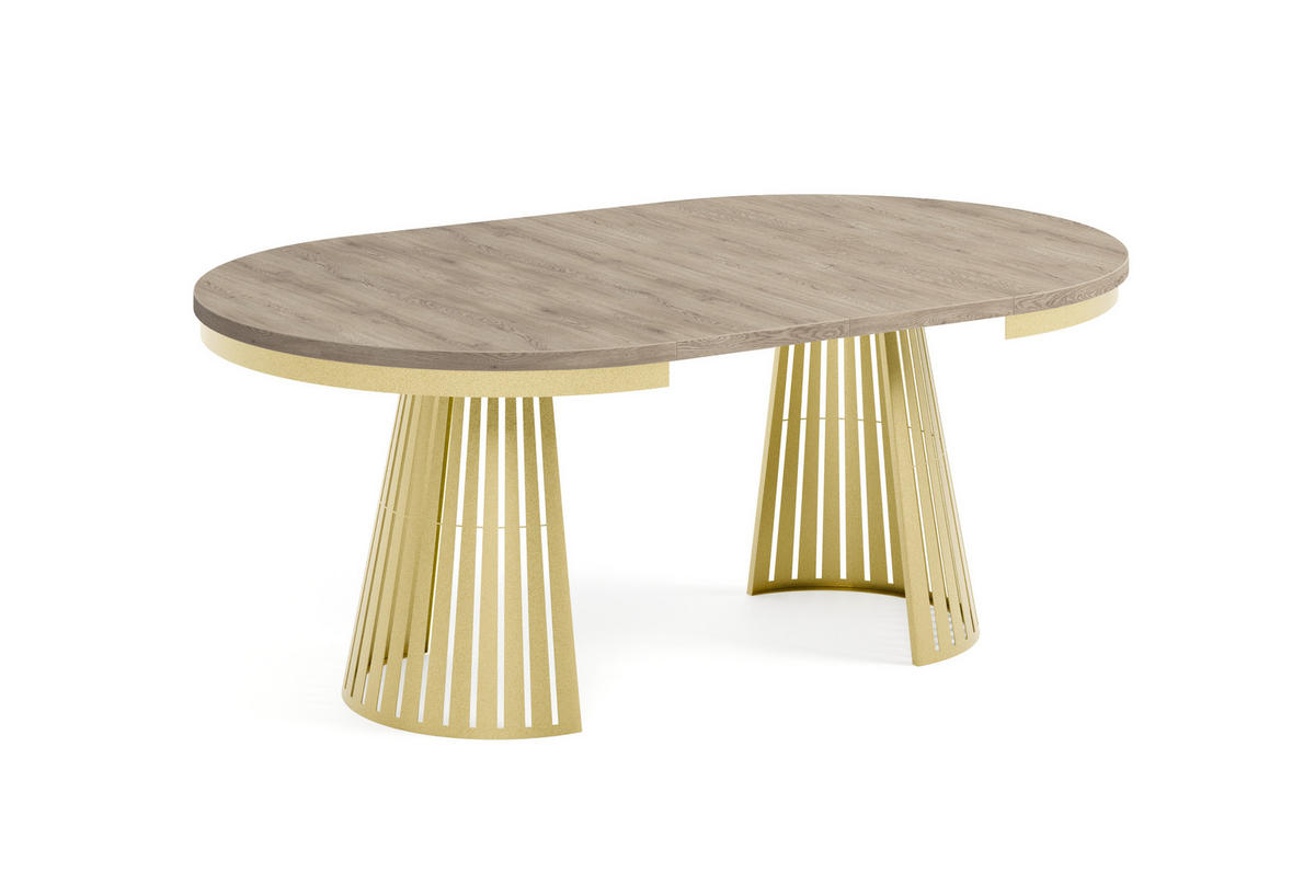 ESSTISCH Cone Bis - Goldfarben/Terracotta, Holzwerkstoff/Metall (120/120/76cm) - Meblini