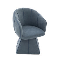 SESSEL 56/54/74,5 cm blau aus Chenille mit 360°-Drehfunktion - Blau, Textil (54/74.5/56cm) - OKWISH