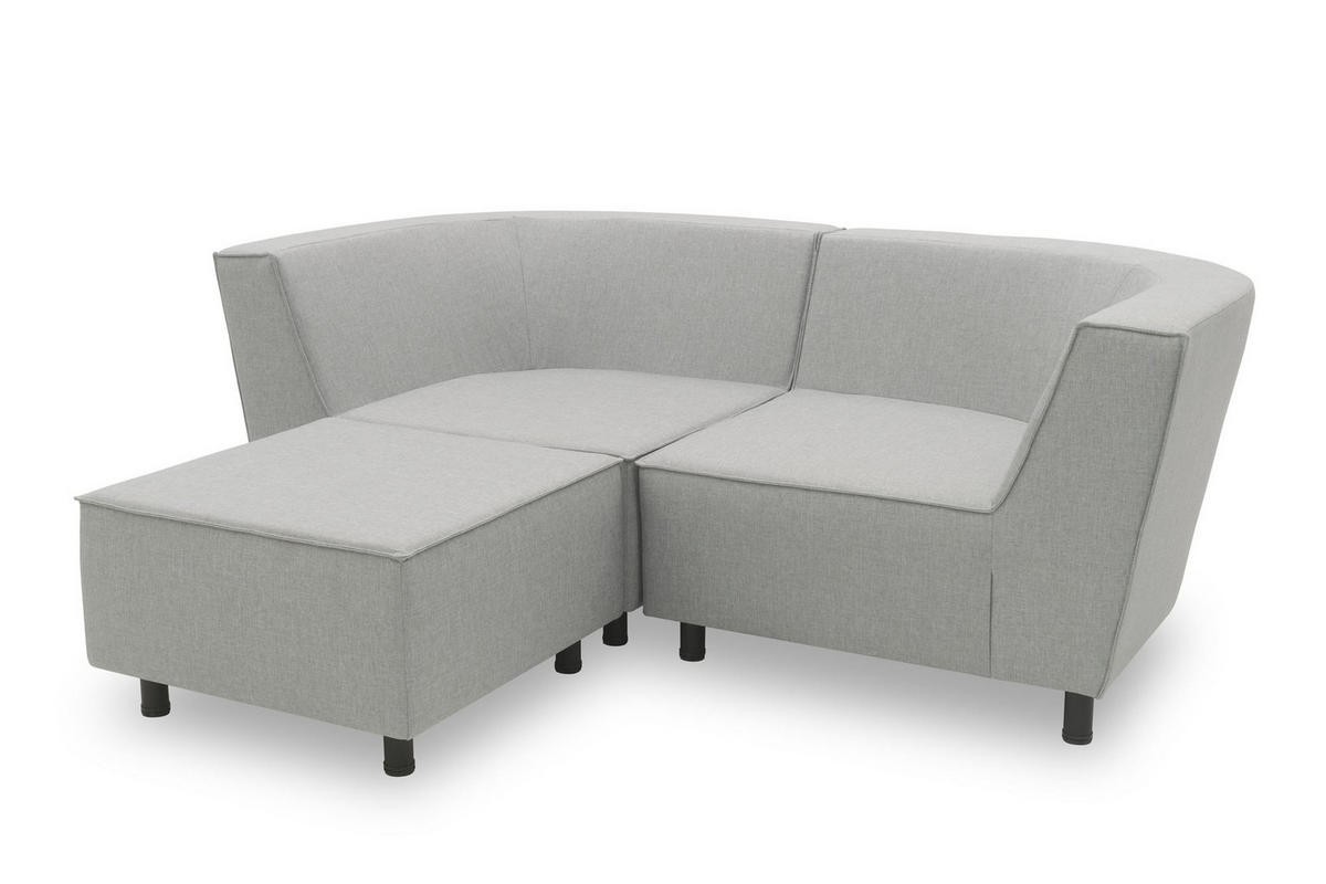 GARTENLOUNGE-SET 2 Brandie 206x77x176 mit Outdoorbezug in silber - Silberfarben, Kunststoff (206/77/176cm) - 58aufmkessel