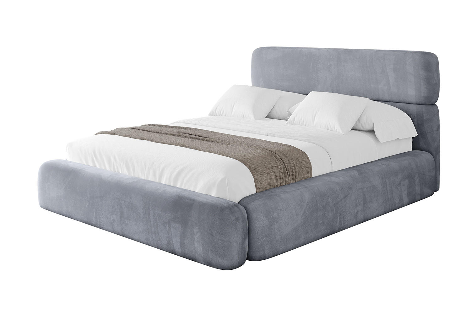 POLSTERBETT mit Bettkasten und Lattenrost, Bett mit Matratze H3/H4 - ENORA 200x200 Grau - Grau, Holzwerkstoff/Textil (200/200cm) - ALTDECOR