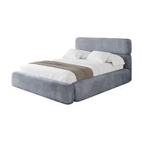 POLSTERBETT mit Bettkasten und Lattenrost, Bett mit Matratze H3/H4 - ENORA 200x200 Grau - Grau, Holzwerkstoff/Textil (200/200cm) - ALTDECOR