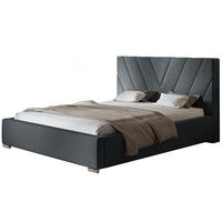 POLSTERBETT Palermo mit Kopfteil, 160x200 cm, Doppelbett mit Bettkasten und Lattenrost aus Holz, Velourstoff Dunkelgrau - Dunkelgrau, Holz/Textil (160/200cm) - Alpi-Möbel