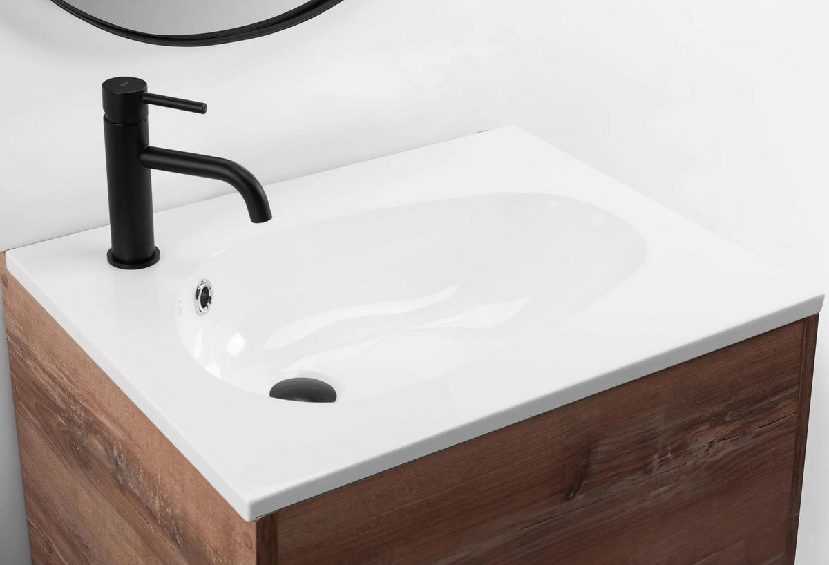EINBAUWASCHBECKEN Rea Selena 60 - Weiß, Keramik (46.5/16.5/61cm) - REA