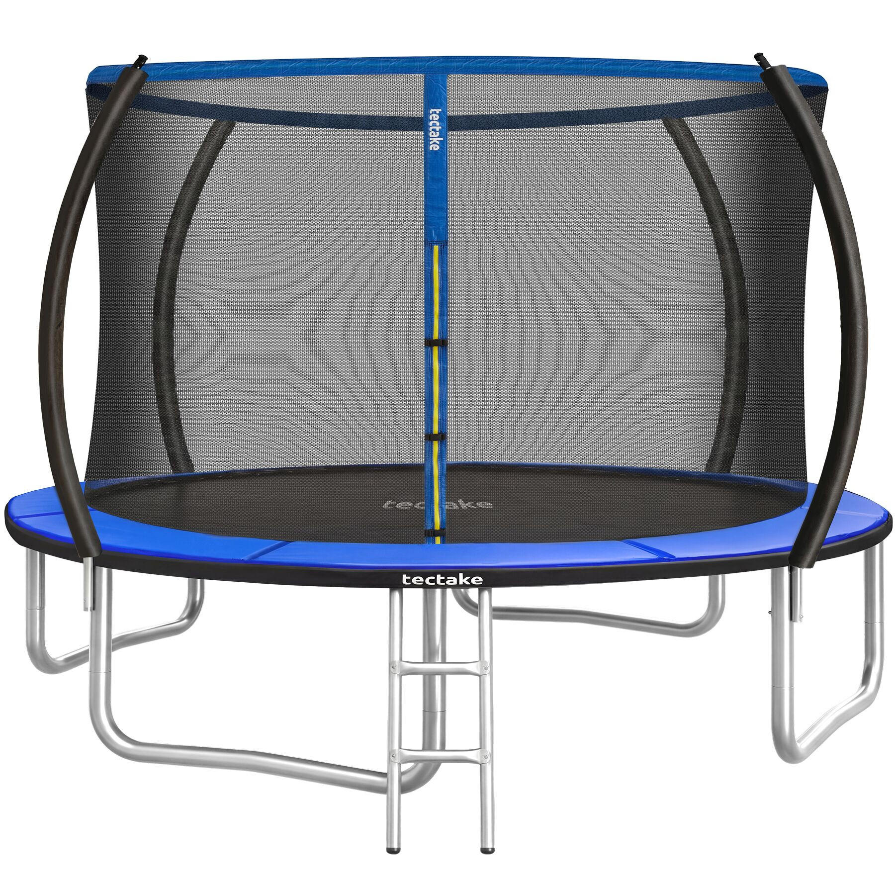 TRAMPOLIN Jumpy, inklusive Einstiegsleiter, schwarz/blau - Blau/Schwarz, Metall (322/265/322cm) - tectake