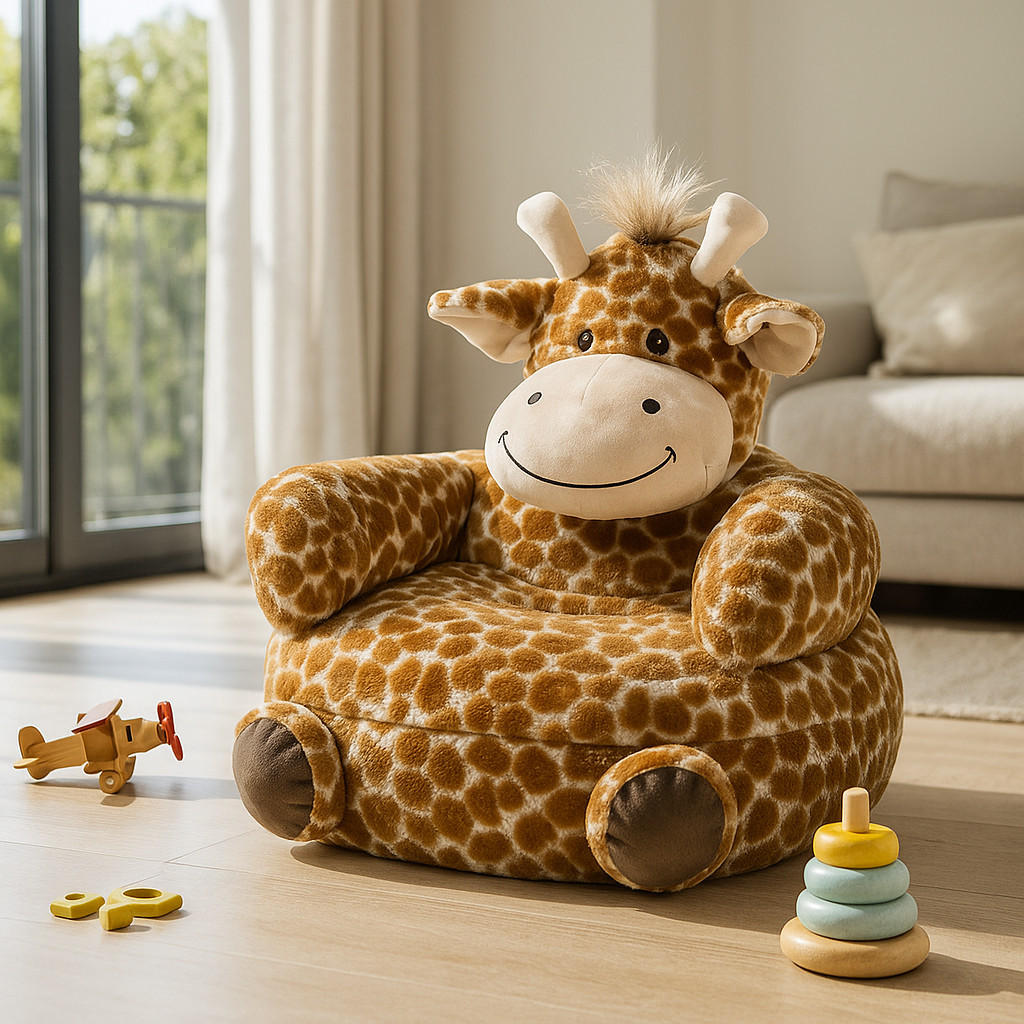 KINDERSITZSACK Giraffe 45/45 cm - Braun, Textil (45/45/45cm)