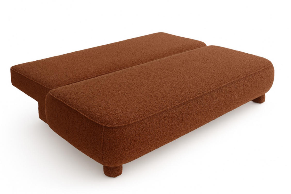 SITZSOFA Ziegelrot MAJA Mit Schlaffunktion Bouclé - Rot, Textil (209/96/96cm) - Sepro Meble