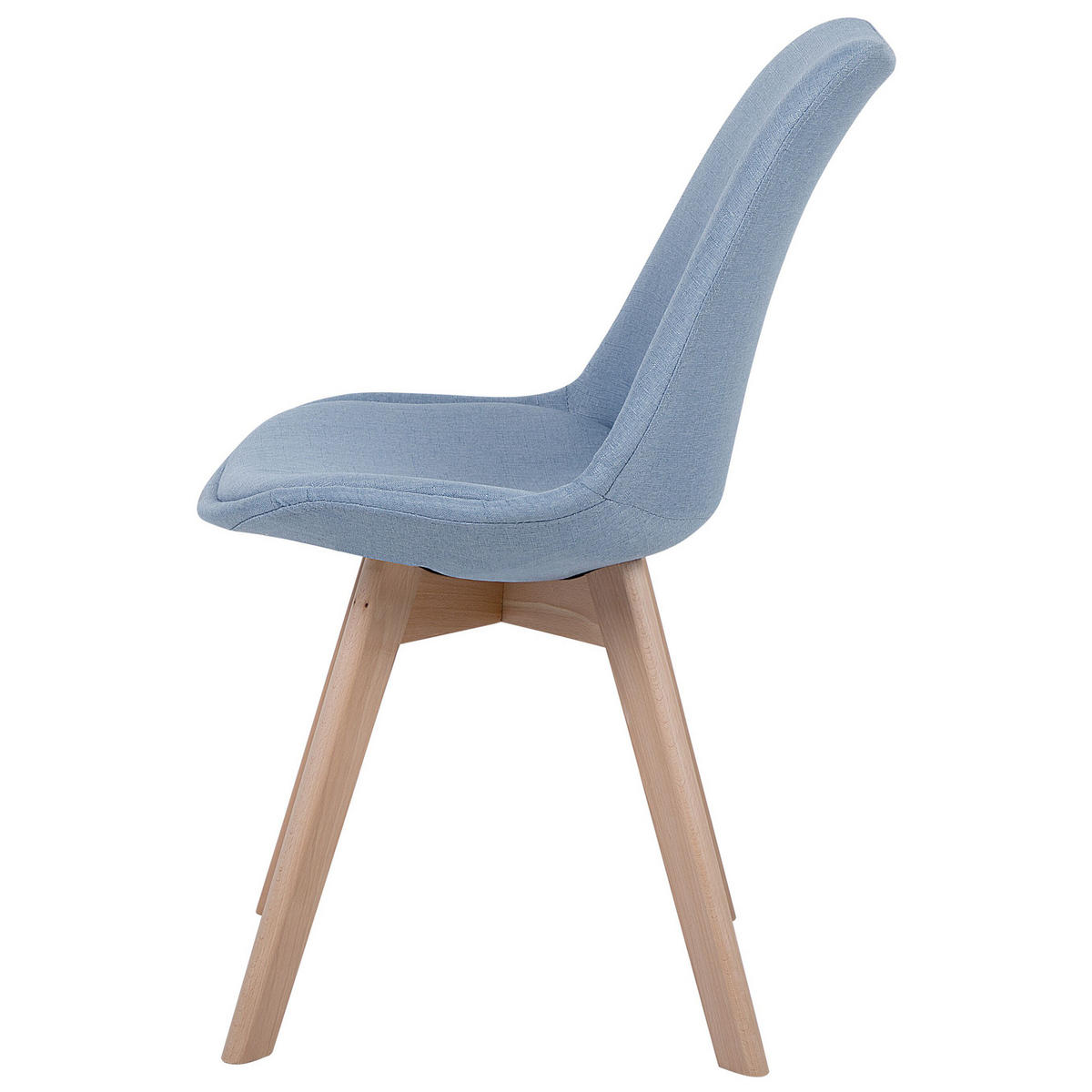 ESSZIMMERSTUHL 2er-Set Polsterbezug Blau Dakota - Blau, Holz/Textil (47/84/43cm) - Beliani