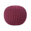 STRICK-POUF weinrot, 40/40/35 cm - Weinrot, Textil (40/35/40cm) - Homescapes