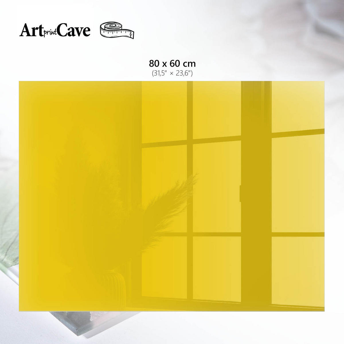 GLASPLATTE 80x60 cm – Intensives Gelb - Braun, Glas (0.4/80/60cm) - ArtPrintCave