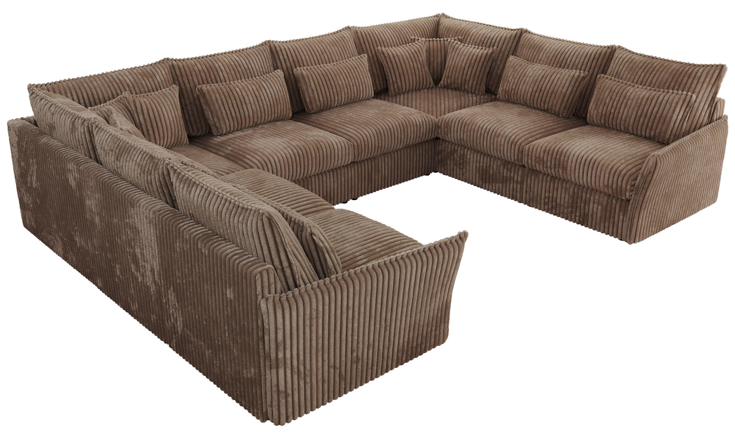 WOHNLANDSCHAFT VERSO U 8M Braun Cord - Schwarz/Braun, Kunststoff/Textil (362/93/270cm) - MKS
