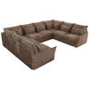 WOHNLANDSCHAFT VERSO U 8M Braun Cord - Schwarz/Braun, Kunststoff/Textil (362/93/270cm) - MKS