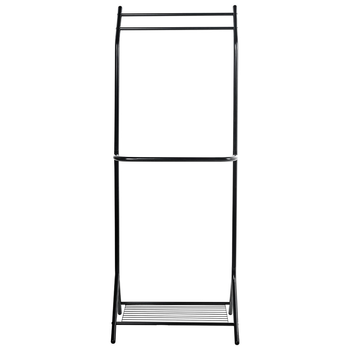 HANDTUCHSTÄNDER Metall Schwarz Cotia - Schwarz, Holz (50/130/46cm) - Beliani