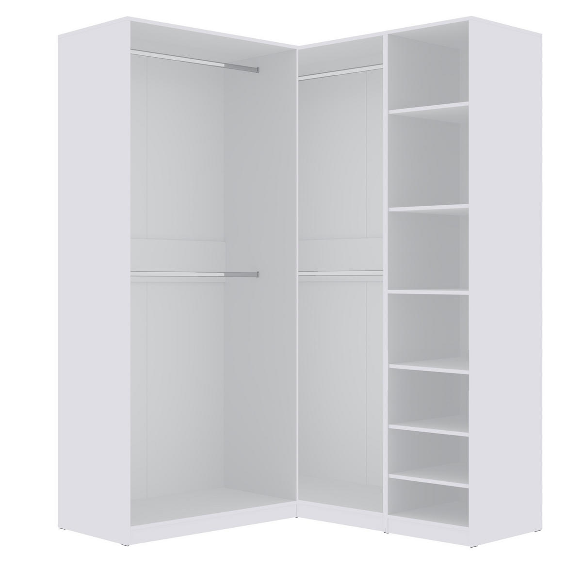 KLEIDERSCHRANK OFFEN TRES Y/B WEIß 250/206/51 cm - Weiß, Holzwerkstoff (250/206/51cm) - Marmex Möbel