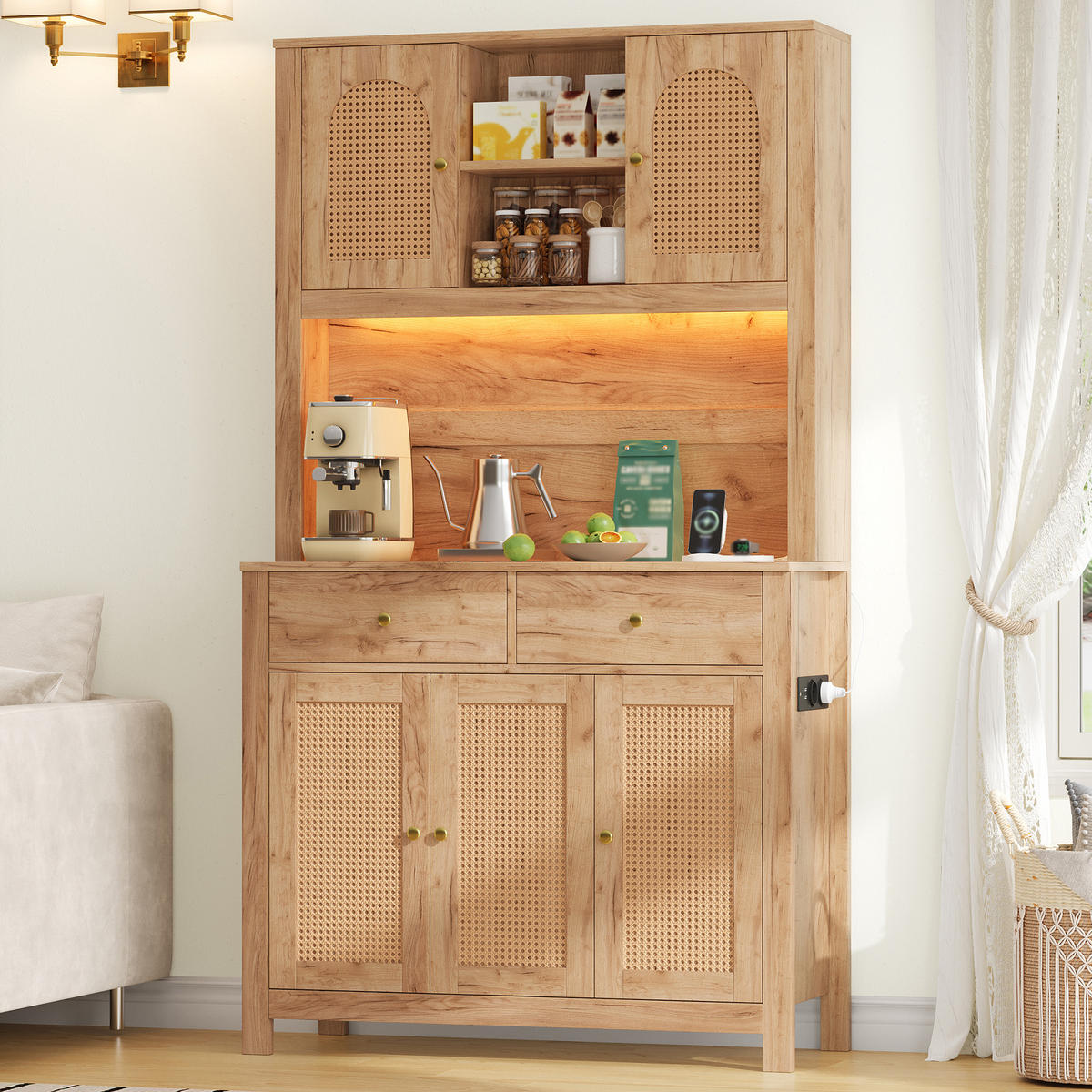GESCHIRRSCHRANK Naturfarben 100/40/180 - Naturfarben, Holzwerkstoff (100/180/40cm)