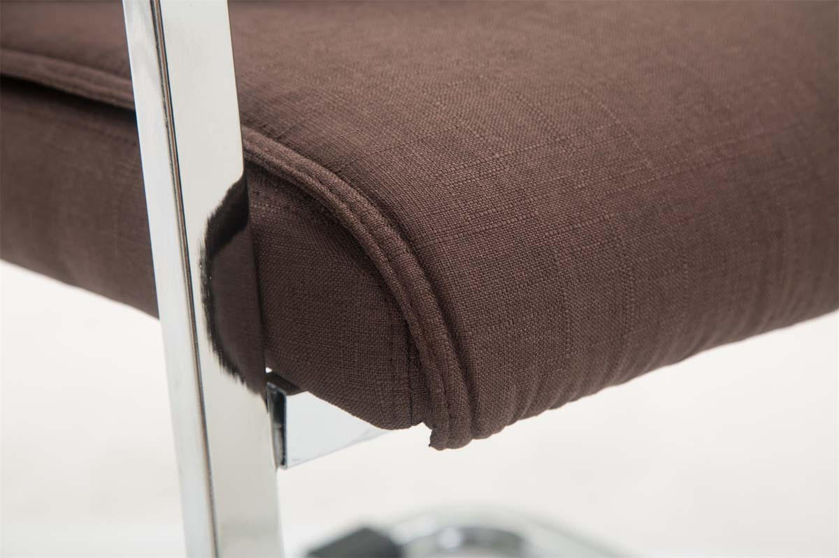 XL Besucherstuhl Miami Stoff Braun Konferenzstuhl Bürostuhl - Braun, Textil (58/102/65cm) - DELUKE