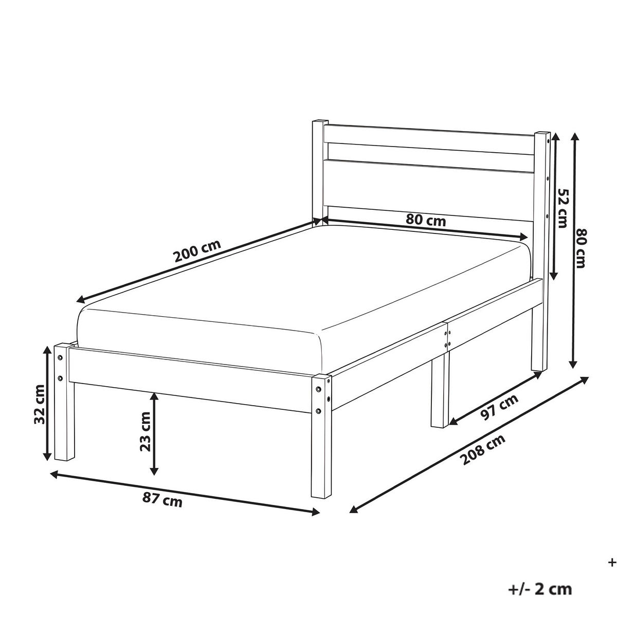 POSTEL s roštem 80/200 cm Borovicové dřevo Světle hnědá Mercurer - hnědá/světle hnědá, dřevo (80/200cm) - Beliani