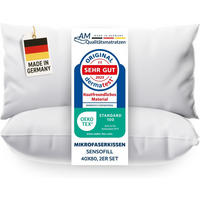 AM Qualitätsmatratzen Premium Mikrofaser Kopfkissen 2er Set mit Sensofill Füllung Made in Germany 40x80cm - Weiß, Textil (40/80cm) - AM Qualitätsmatratzen
