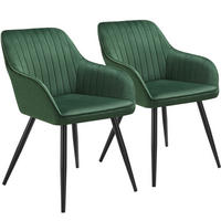 ESSZIMMERSTUHL 2er Set Marilyn 58 x 62 x 82 cm dunkelgrün/schwarz - Dunkelgrün/Schwarz, Metall (58/82/62cm) - tectake