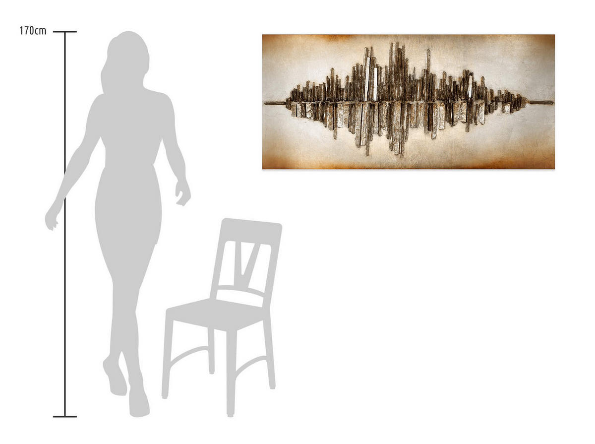 HOLZBILD Gold 120/55 cm - Goldfarben, Holz (7.6/55cm) - KUNSTLOFT