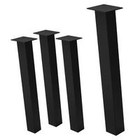 TISCHBEINE 4er Set I-96GRAD-Design H:72 cm Schwarz 8x8 cm - Schwarz, Metall (8/72/8cm) - ML-DESIGN