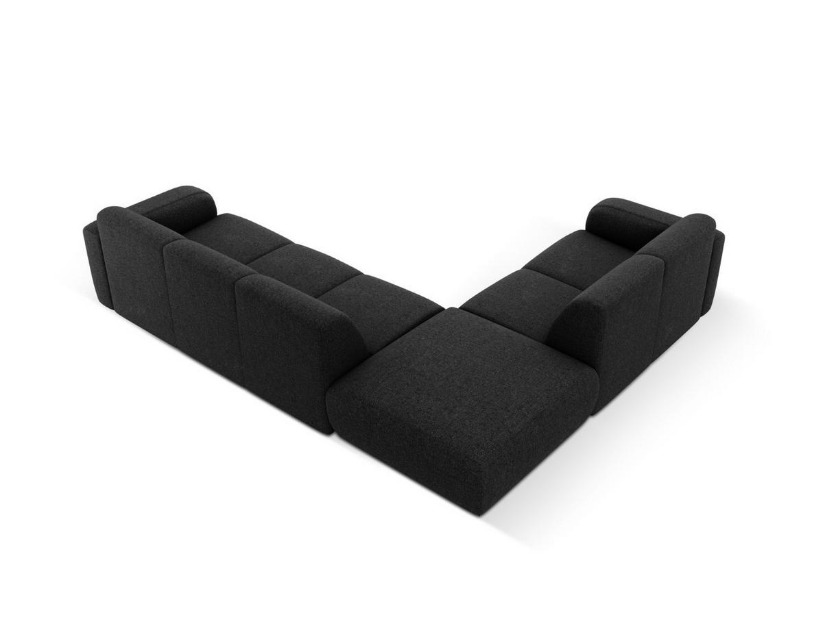 ECKSOFA links Molino aus Chenille-Stoff schwarz 6 Sitzplätze - Schwarz, Textil (250/315cm) - Micadoni