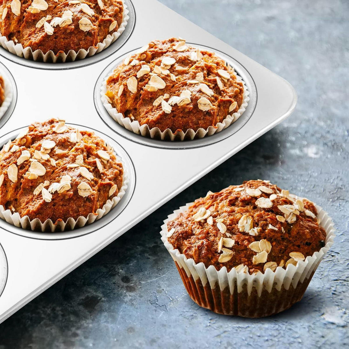 MUFFINBACKFORM Edelstahl für 12 Muffins - Silberfarben, Metall (26.5/3/35cm)