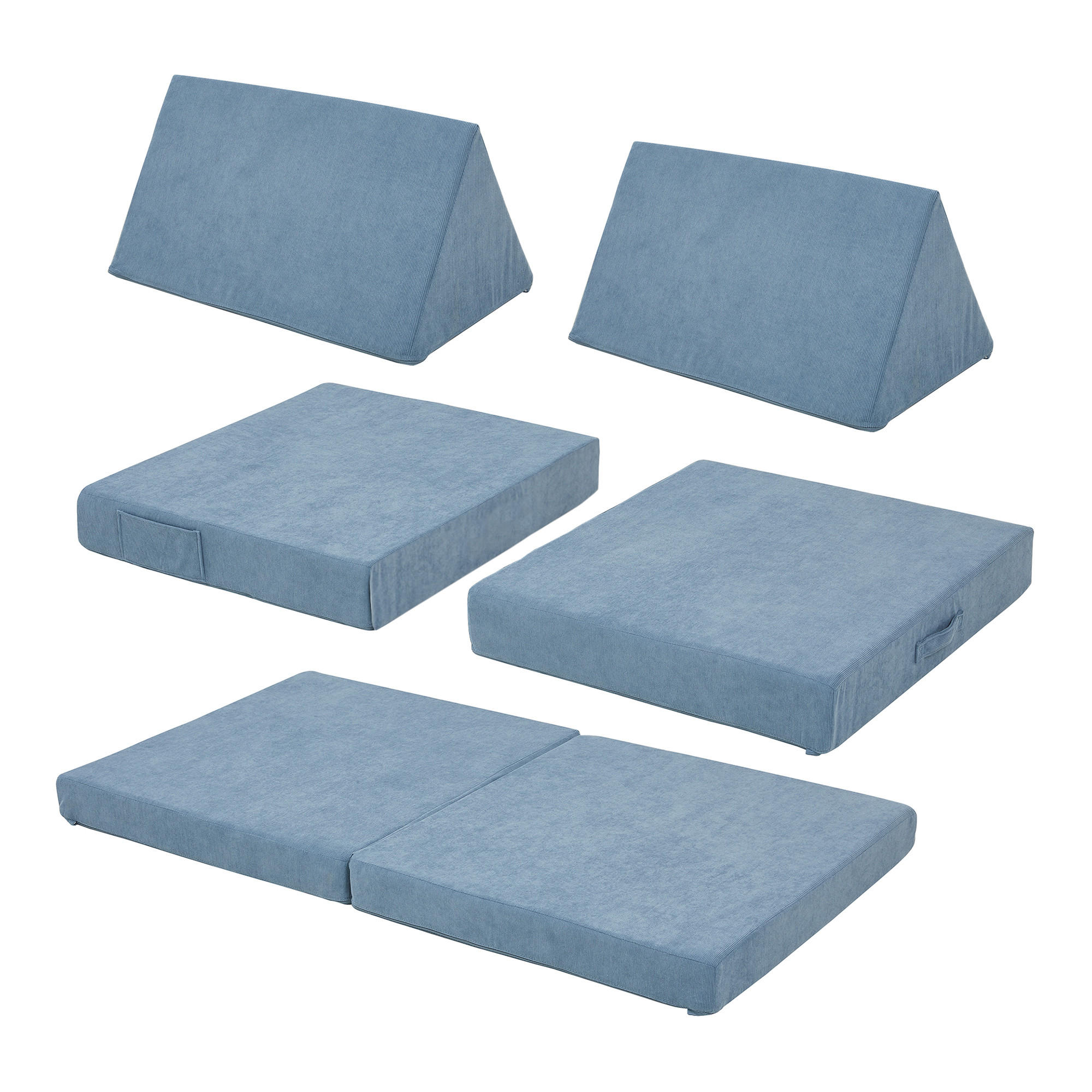 HRAČKÁŘSKÁ SOFA Norhulta - modrá, textil (120/46/66cm) - [en.casa]