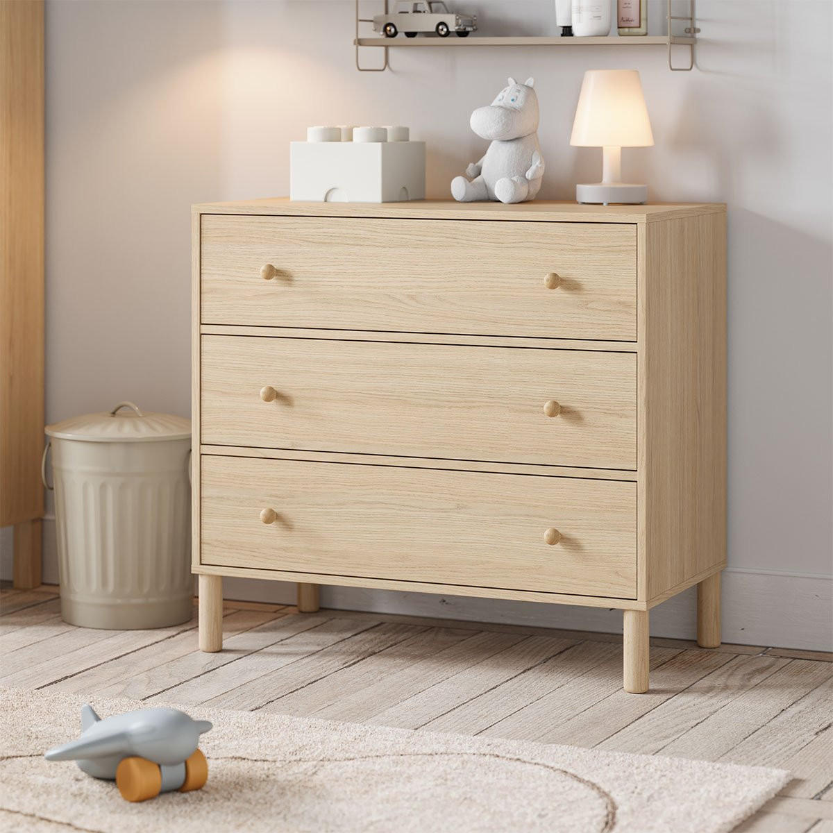 KOMMODE 3 Schubladen Tela - L90 cm - Apfelbaumfarben, Holzwerkstoff (50/85/90cm) - Calicosy