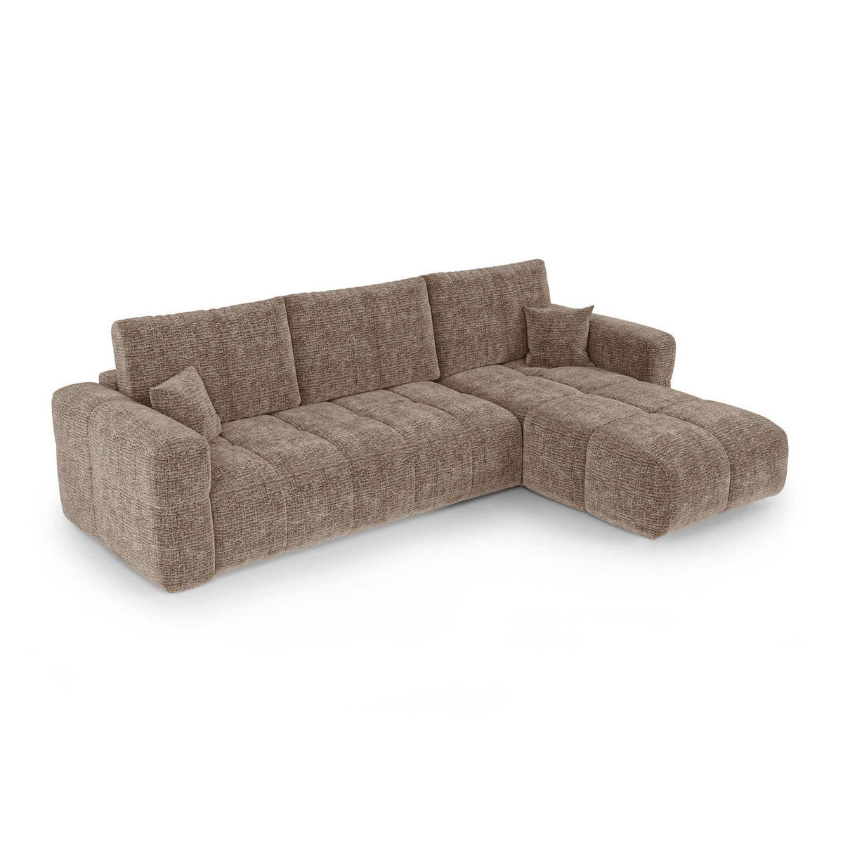 ECKSOFA rechtwinklig VIBE Kettgewebe mit weichem Griff Braun 286cm - Braun, Textil (286/169cm) - Premium Interiors