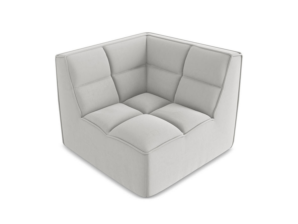 SOFAELEMENT Samt Stoff Grau - Silberfarben/Schwarz, Kunststoff/Textil (98/75/98cm) - Makamii