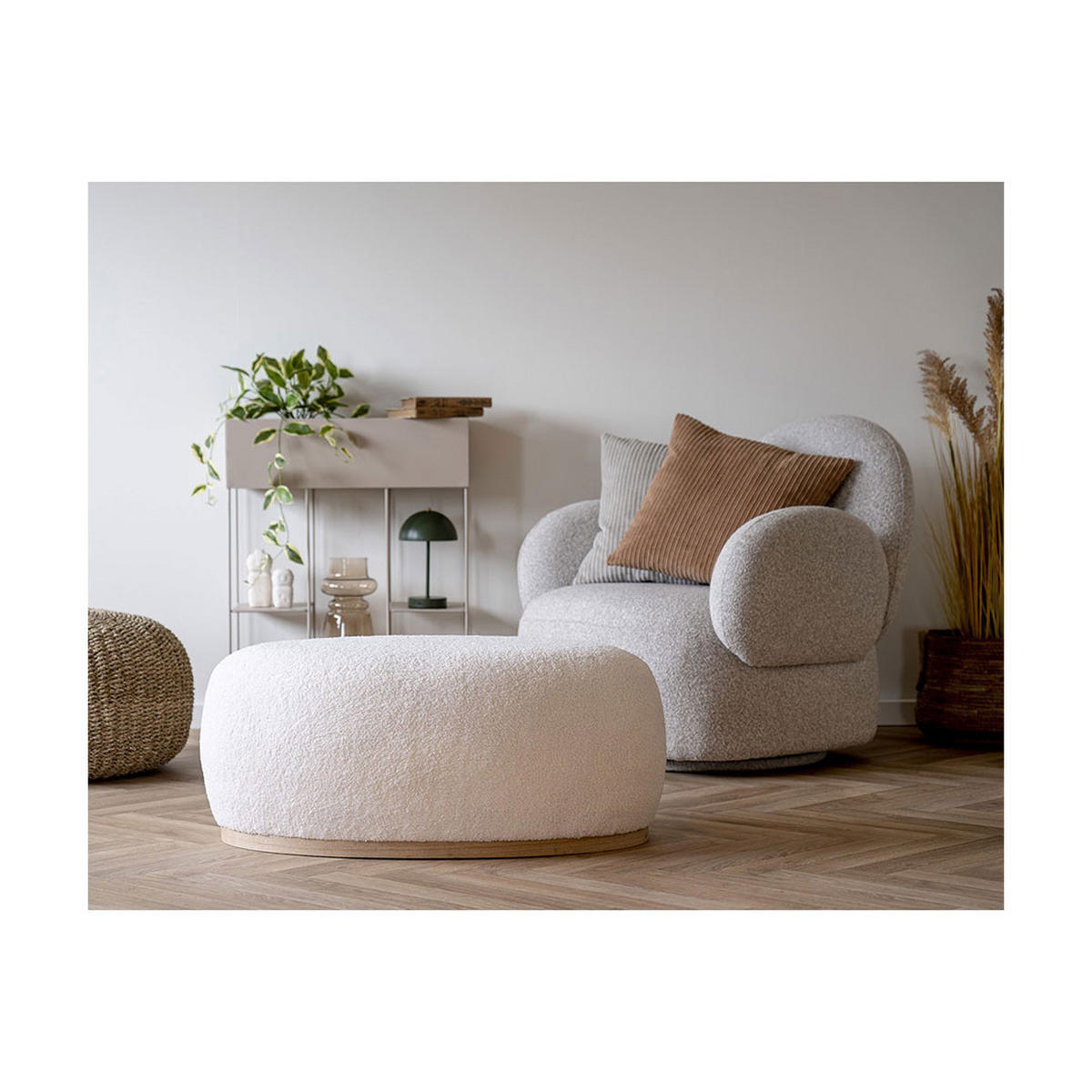 FÅTÖLJ Messina 85 x 87 x 81 cm – ljusgrå - Ljusgrå, Träbaserade material/Textil (85/81/87cm) - ebuy24