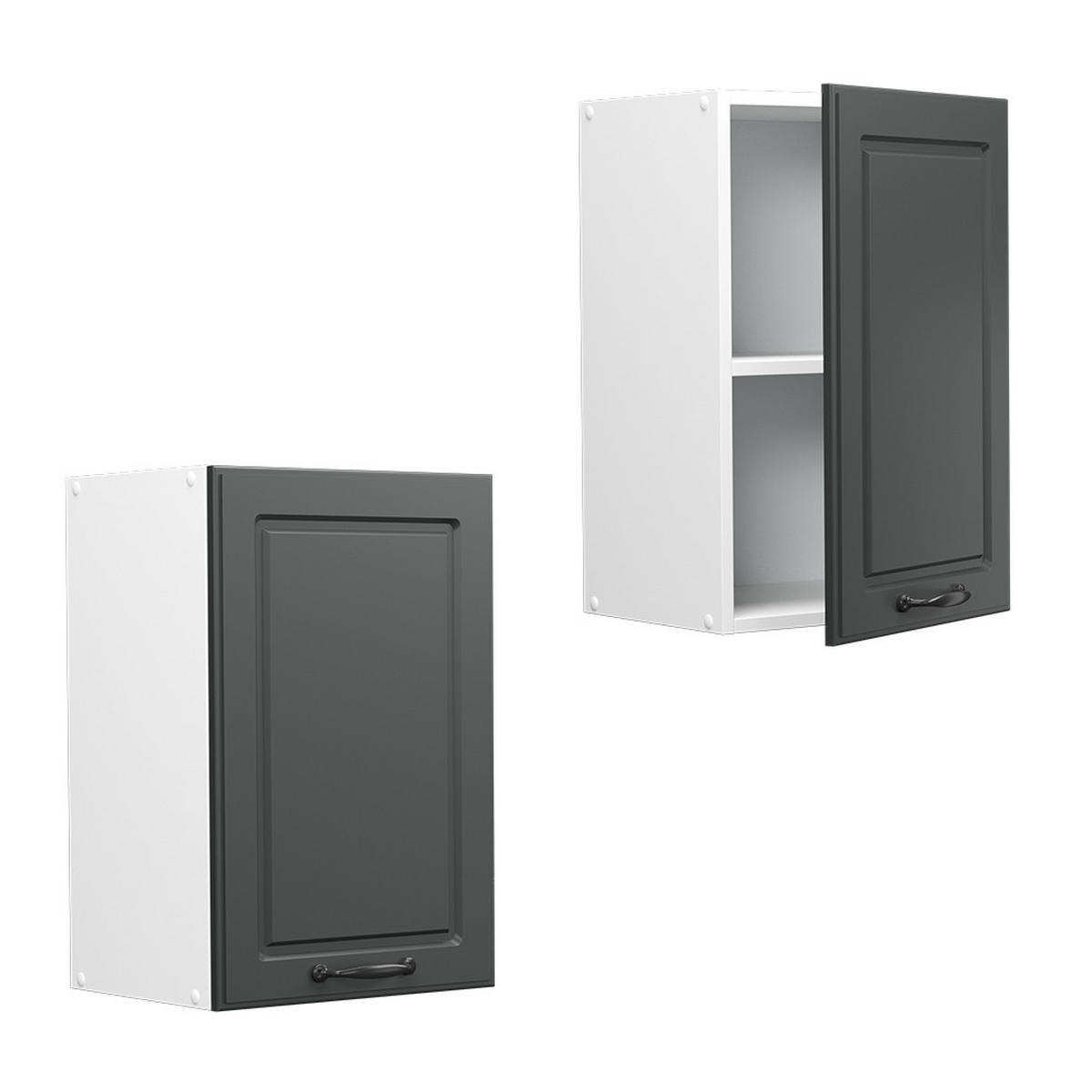 HÄNGESCHRANK R-Line Anthrazit Landhaus 40 cm - Anthrazit/Weiß, Holzwerkstoff (40/60/31cm) - Vicco