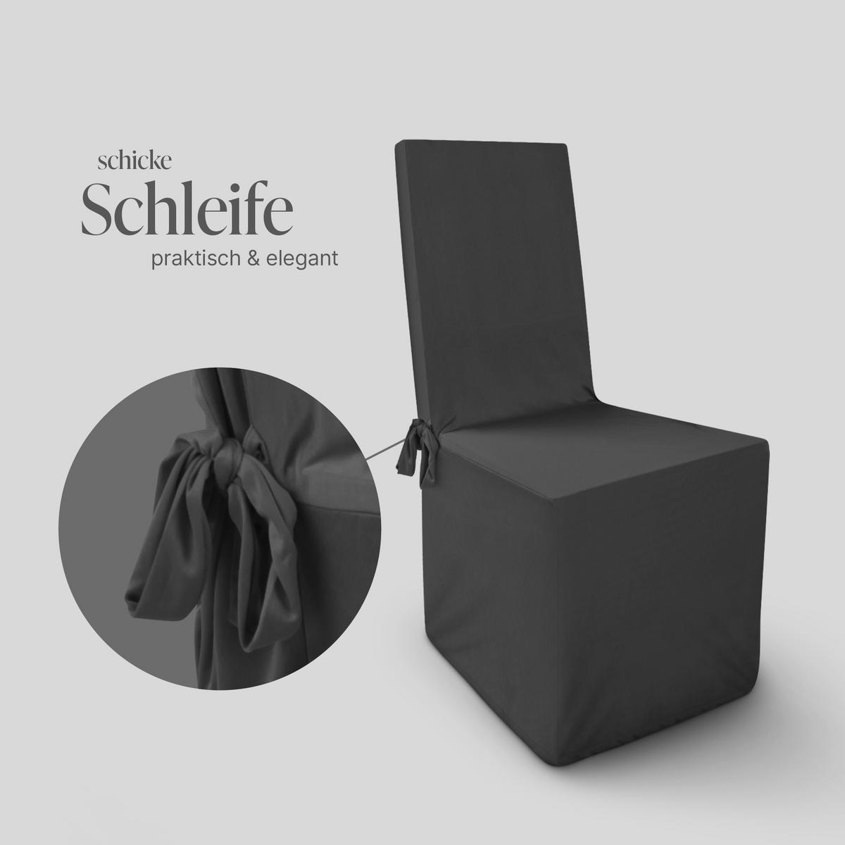STUHLHUSSE ( Schwarz ) - Stretchhusse für eckige Stuhllehnen - ( 45 cm x 96 cm ) elastischer Bankett Stuhlbezug - Schwarz, Textil (45/96cm) - Bestlivings