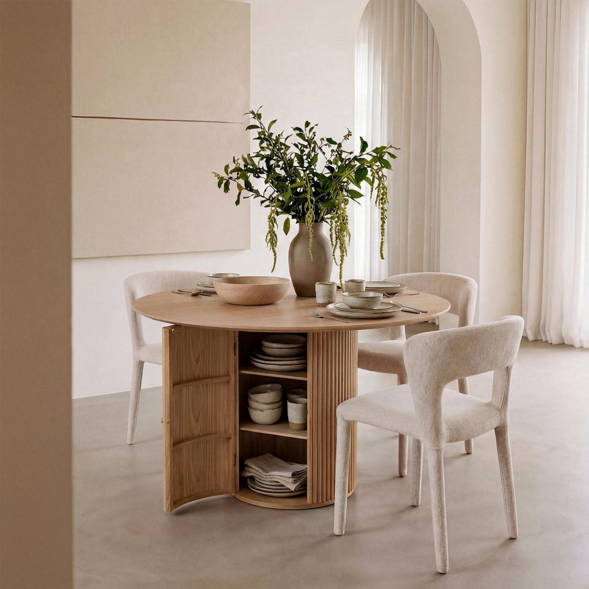 ESSTISCH Vemi Natürlich 120 cm x 75 cm - Naturfarben, Holzwerkstoff (120/120/75cm) - Klast Home