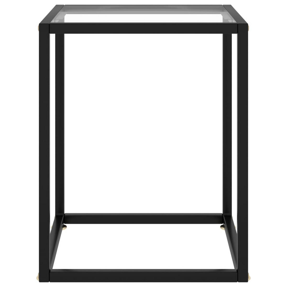 COUCHTISCH Schwarz mit Hartglas 40x40x50 cm - Schwarz, Glas (40/40/50cm) - furnicato