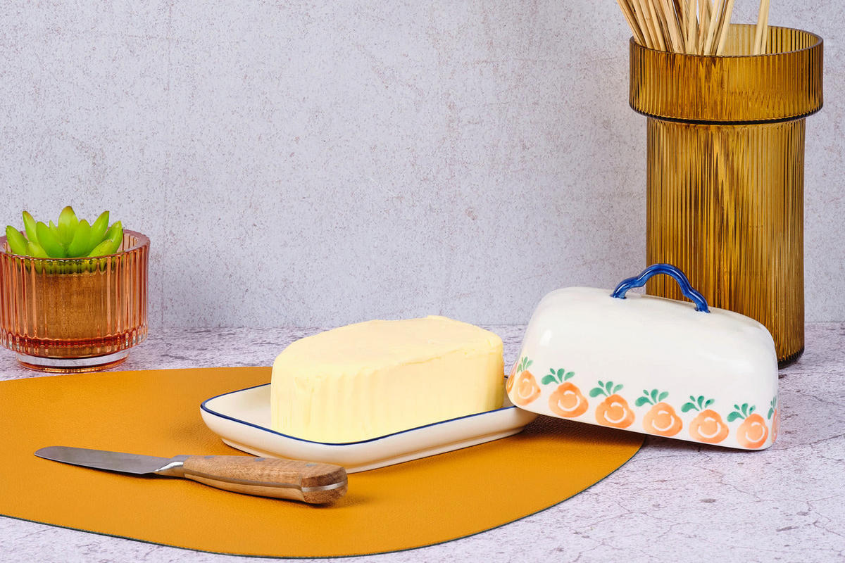 BUTTERDOSE Napoli - Zitrusfrucht - Weiß, Keramik (12.5/9/17cm) - Björn