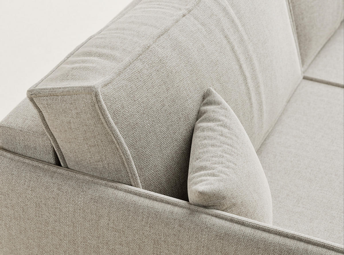 SOFA MIT SCHLAFFUNKTION Obra Beige Webstoff - Beige/Schwarz, Holz/Holzwerkstoff (220/70/107cm) - Maison de Reve