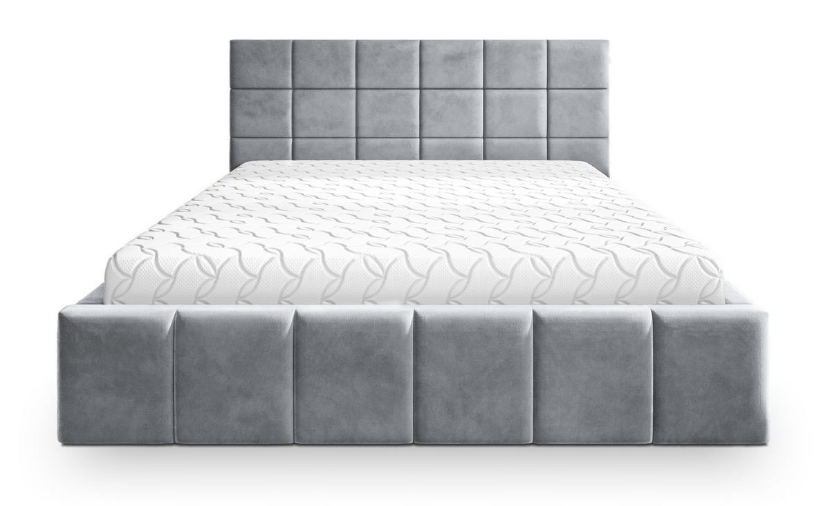 POLSTERBETT VERTO K 120x200 cm mit Bettkästen - Hellgrau - Hellgrau, Holz/Textil - MASSENO