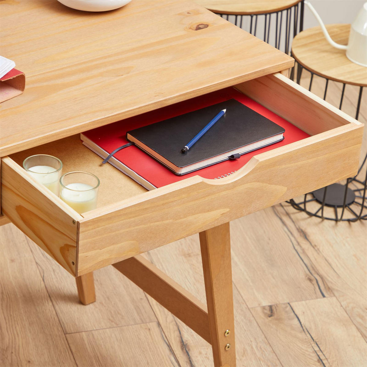 SCHREIBTISCH MILO - Braun, Holz (50/110/75cm) - IDIMEX