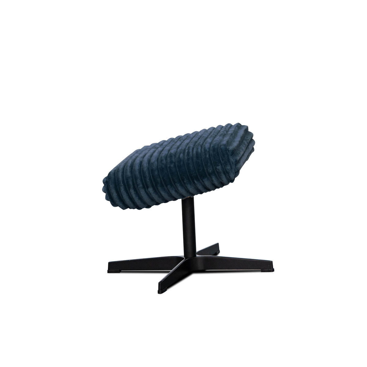 HOCKER MONACO Cordstoff dunkelblau - Schwarz/Dunkelblau, Holz/Textil (50/41/37cm) - Courtois Laville