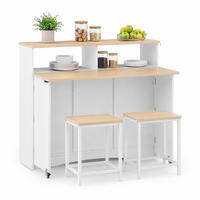 KÜCHENINSEL in Naturfarbe und Weiß Servierwagen mit Stauraum für Esszimmer und Küche, B110/T34/H97.5 cm - Weiß, Holzwerkstoff/Metall (110/97.5/34cm) - STILVORA