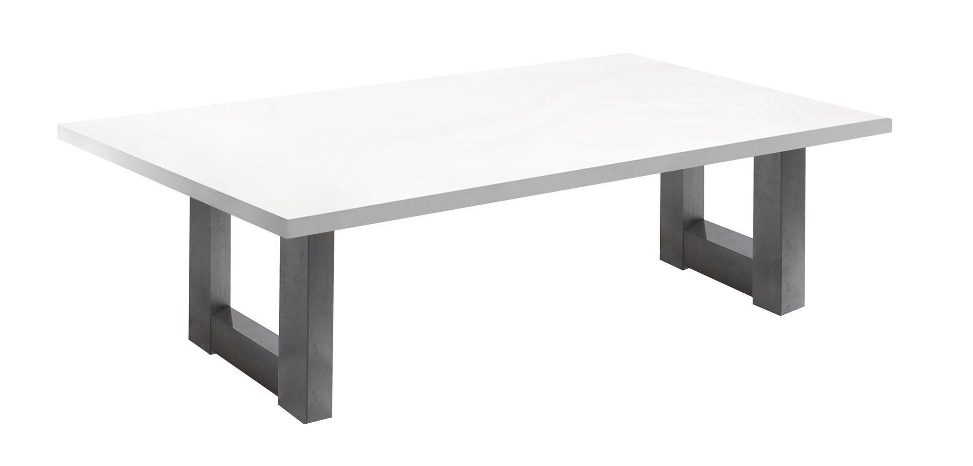 COUCHTISCH Etti 3 140 x 70 x 47 Wohnzimmertisch Graphit/Weiß Matt Lack - Weiß, Holz (140/70/47cm) - 58aufmkessel